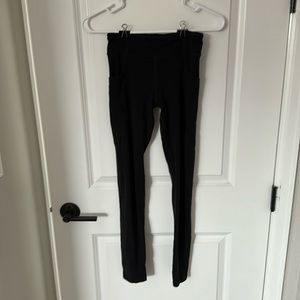 Black athleta leggings with side pockets